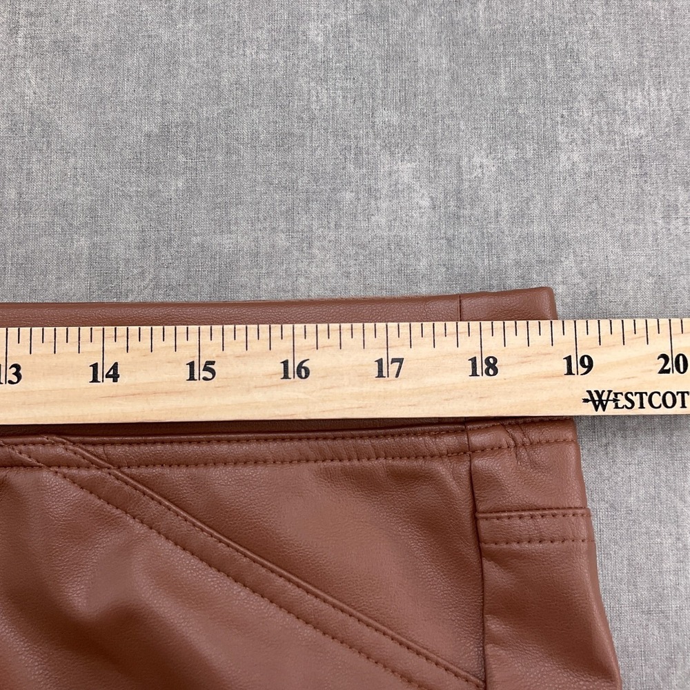 J Jill Pants Women 1XL 36W 30L‎ Brown Hickory Faux Leather Pull On Stretch NWT - Picture 5 of 12